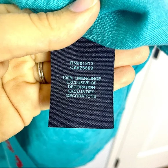 Robert Graham 100% Linen Embroidered Flip Cuff Blue Men's Button-Up Shirt Sz XL - Picture 10 of 16